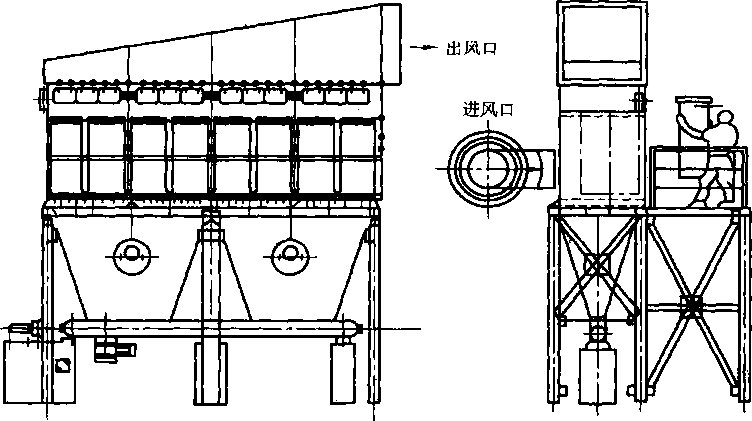 圖5-43HSL型塑燒板除塵器